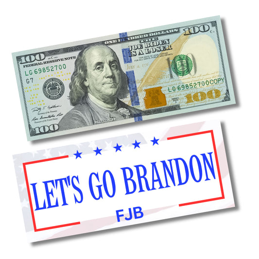 Let's Go Brandon Anti-Biden Prank Gag $100 Dollar Bills
