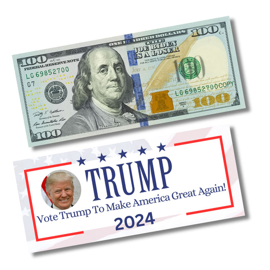 Vote for Trump 2024 Prank $100 Bills Make America Great Again