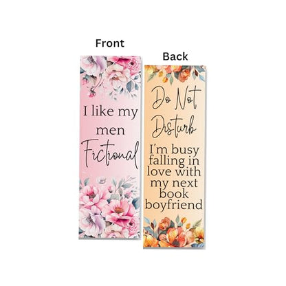 Romantasy Bookmarks for Women, Set of 9 Floral Bookmarks with Romance Tropes and Smut Quotes. Fun Book Markers for Reading. (1)