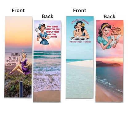 Funny Bookmarks for Women Book Lovers, Hilarious Retro Housewife Theme, Cute Sarcastic Sayings Bookmarkers