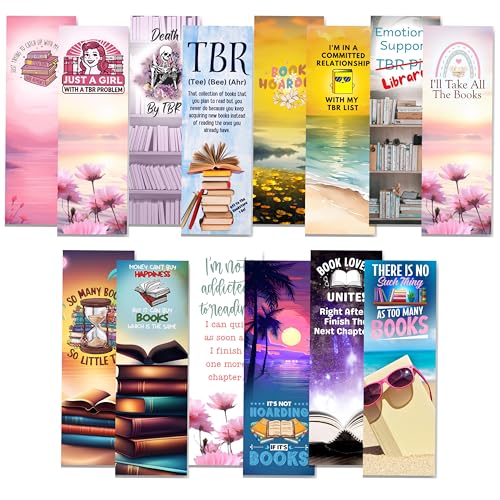 Fun TBR Bookmarks for Women, Featuring Witty Book Lover Quotes and Designs. Set of 7 Bookmarkers. Made in The USA.