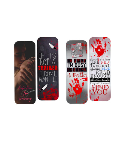 True Crime Bookmark Set. 10 Double Sided Bookmarks with Crime Themes. Dark Murder and Crime Bookmarks. Great Bookmarks for Crime Drama Lovers.