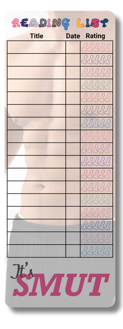 Sexy Man Book Tracker Reading List Bookmarks. Keep Track of Your Steamy Romance Novels with These Fun Book Tracker Bookmarks. Set of 10. Made in The USA.