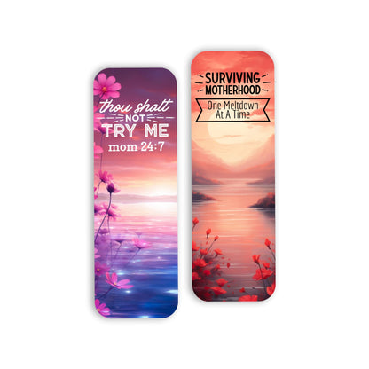 Bookmarks for Women. Funny Bookmarkers for Mom. Cute Bookmarks for Mom Gift. Thou Shalt Not Try Me. Mom 24/7. Gift for Mom.