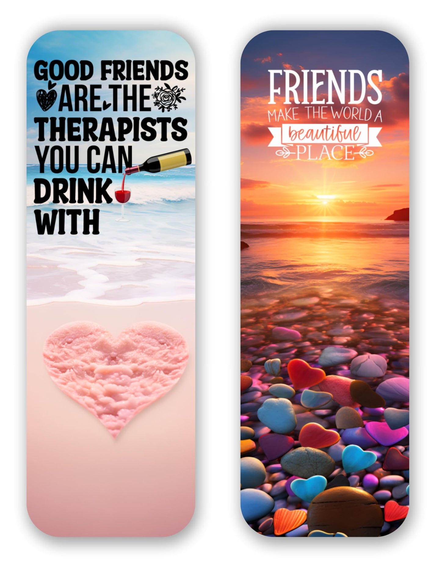 Funny Friends Bookmark Set. Pretty Bookmarks with Cute Sayings and Quotes About Friendship and Best Friends. These Beautiful Bookmarks are Made in The USA.