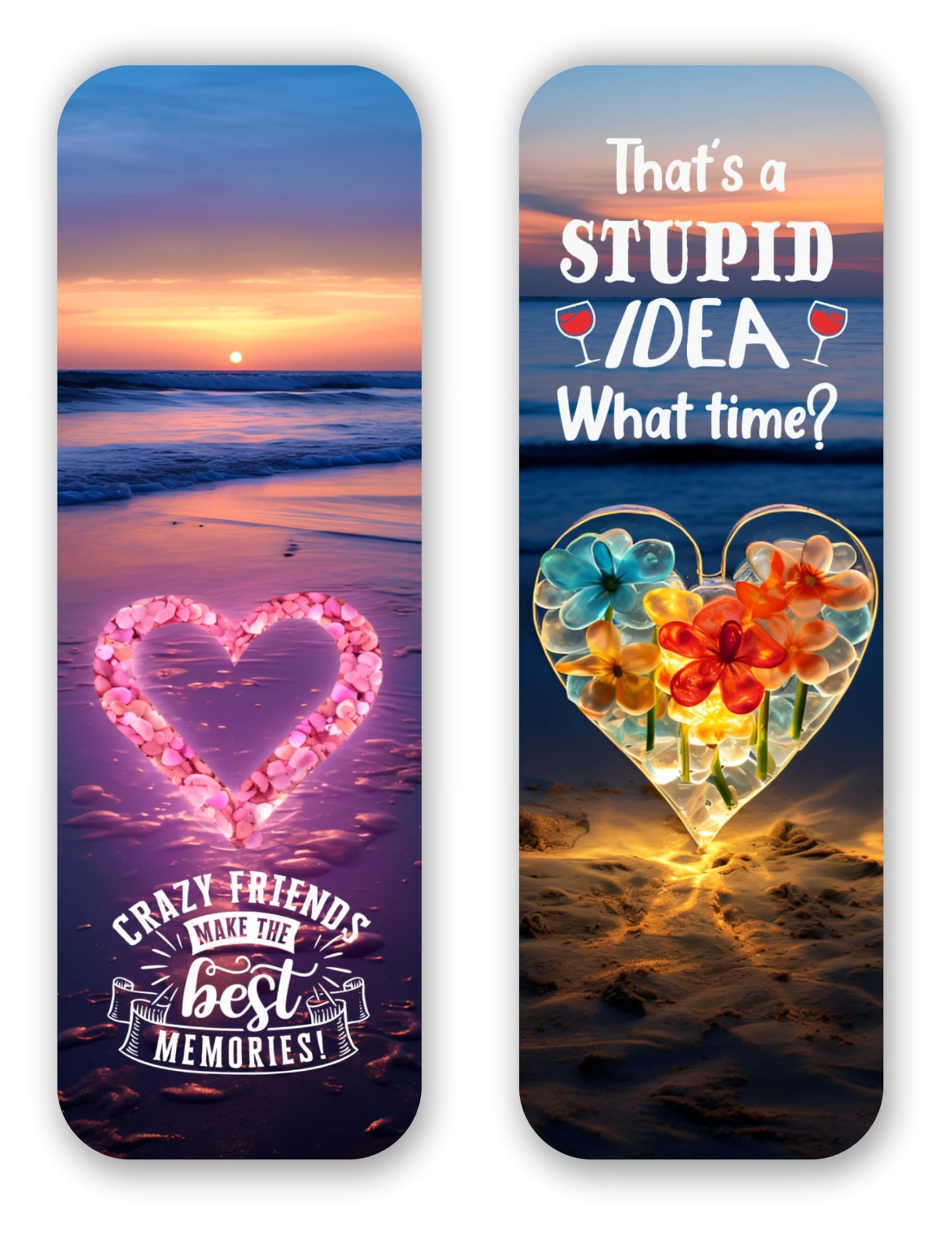 Funny Friends Bookmark Set. Pretty Bookmarks with Cute Sayings and Quotes About Friendship and Best Friends. These Beautiful Bookmarks are Made in The USA.