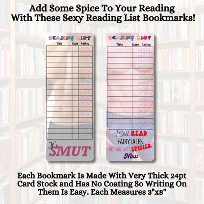 Sexy Man Book Tracker Reading List Bookmarks. Keep Track of Your Steamy Romance Novels with These Fun Book Tracker Bookmarks. Set of 10. Made in The USA.