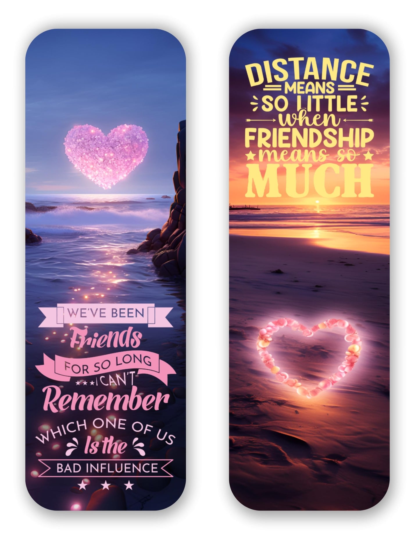 Funny Friends Bookmark Set. Pretty Bookmarks with Cute Sayings and Quotes About Friendship and Best Friends. These Beautiful Bookmarks are Made in The USA.