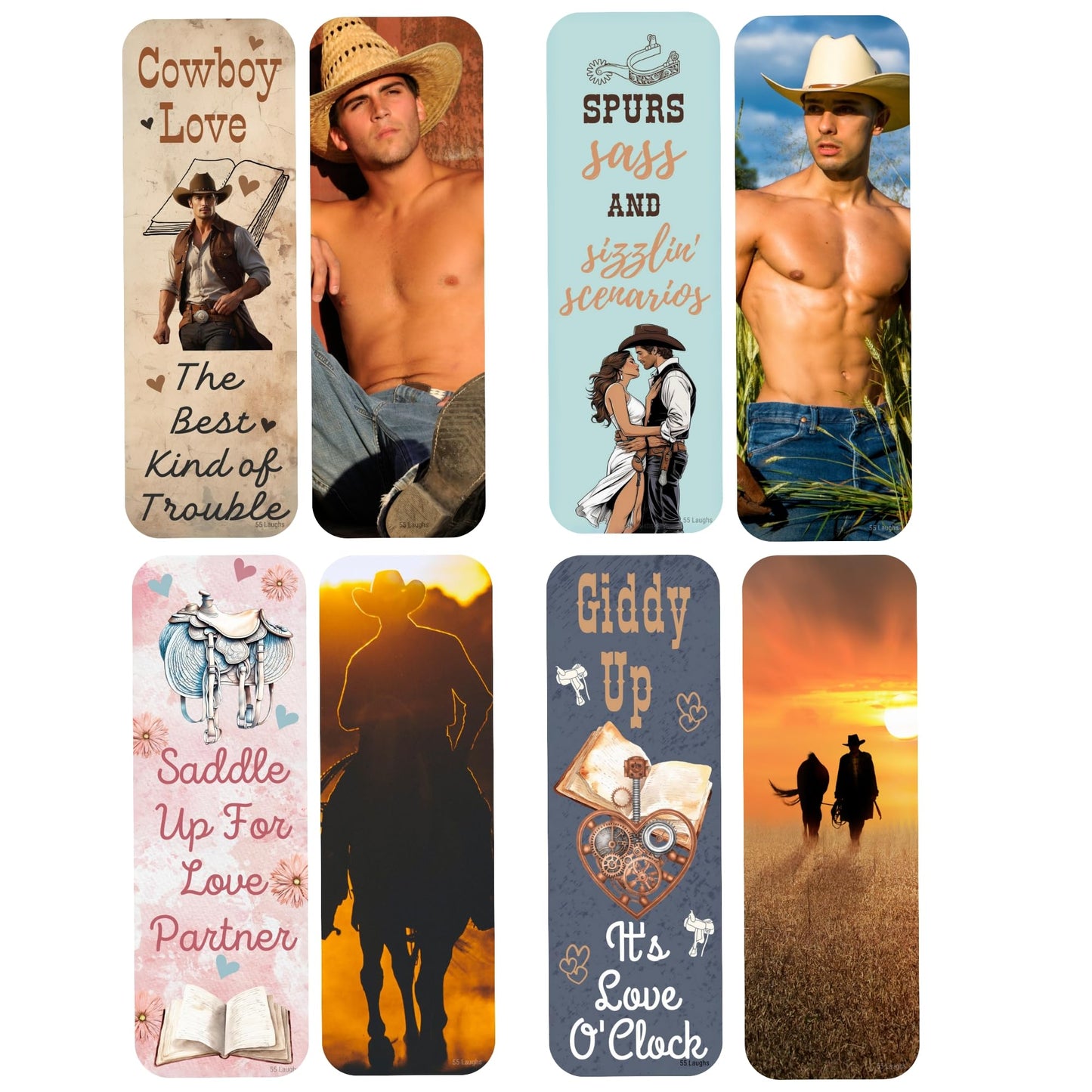 Western Romance Bookmark Set. Cowboy Romance Bookmarks. Great Gift for Western Novel Lovers and Cowboy Smut Books. Sexy Cowboy Bookmarks