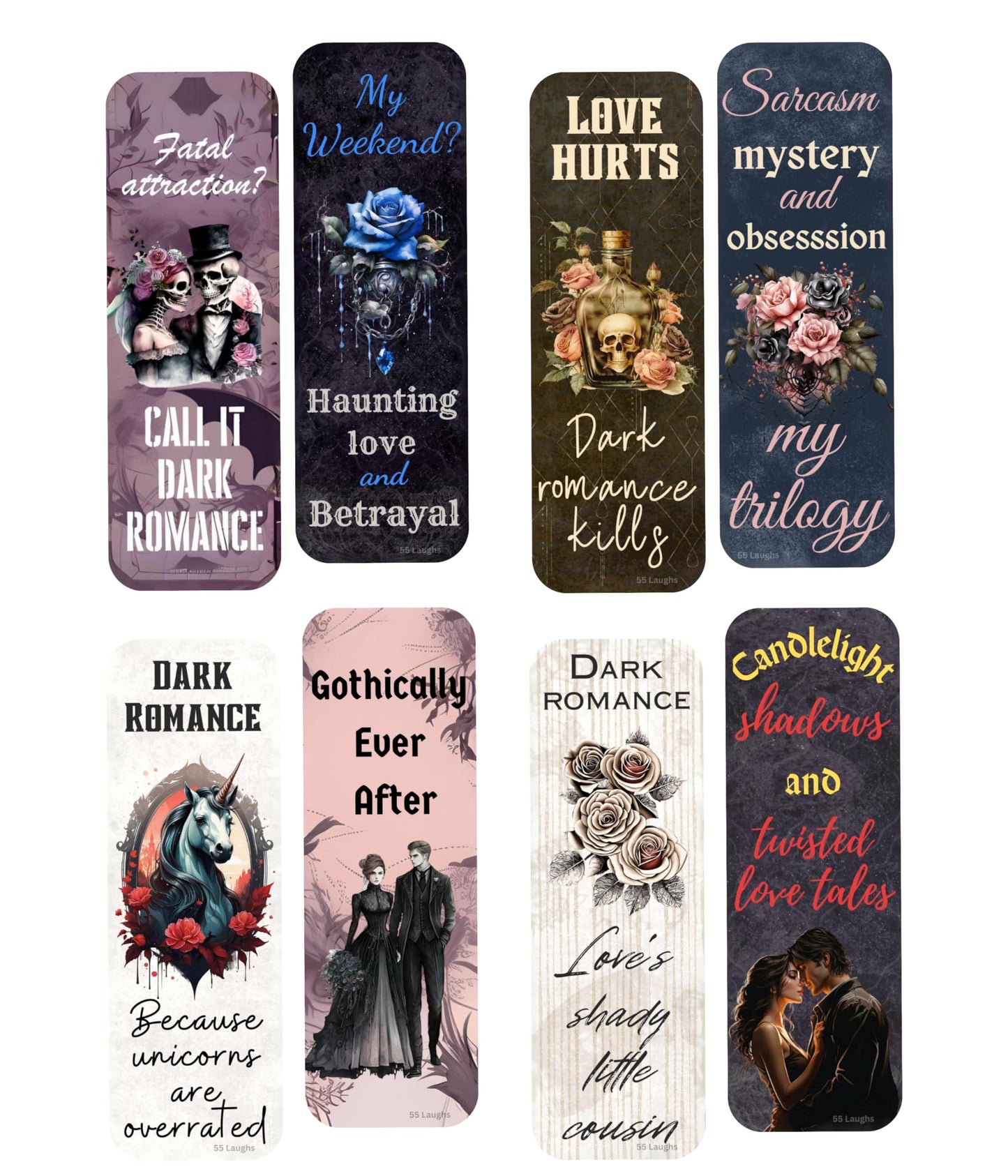 Dark Romance Bookmarks. Set of 11 Double Sided Dark Romance Bookmarks. Dark Twisted Romance Bookmarkers are Great Gift for Dark Romance Novel Lovers.