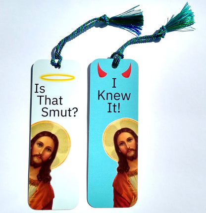 Peeking Jesus Is That Smut Bookmark Set. Funny Bookmarks For Women.